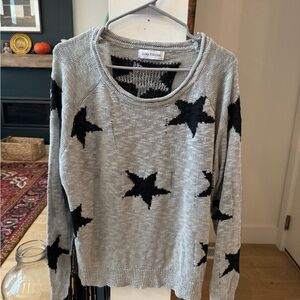 Luna Tuccini Gray Sweater with Black Stars